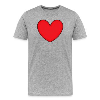 Cœur rouge cœurs rouges cadeau de la Saint-Valentin - T-shirt bio Premium Homme - gris chiné - Devant - Damien (186cm)