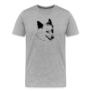 Selfie avec un visage de chien - T-shirt bio Premium Homme - gris chiné - Devant - Damien (186cm)