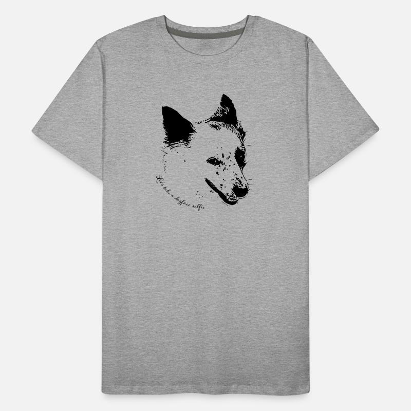 Selfie avec un visage de chien T-shirt bio Premium Homme