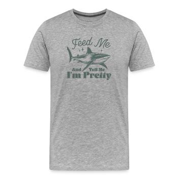 Hai-Schutz-Design mit Meeresmotiv - Männer Premium Bio T-Shirt - Grau meliert - Vorne - Damien (186cm)