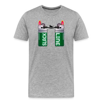 SLACKLINE CAT SMOKER FEUERZEUG - Männer Premium Bio T-Shirt - Grau meliert - Vorne - Damien (186cm)