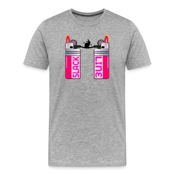KANINCHEN SLACKLINEN FEUERZEUG - Männer Premium Bio T-Shirt - Grau meliert - Vorne - Damien (186cm)