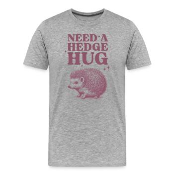 Igel Charm Motiv - Männer Premium Bio T-Shirt - Grau meliert - Vorne - Damien (186cm)