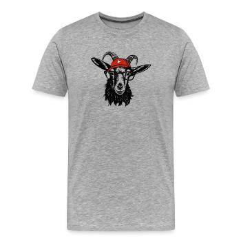 Switzerland Geissbock black - Männer Premium Bio T-Shirt - Grau meliert - Vorne - Damien (186cm)