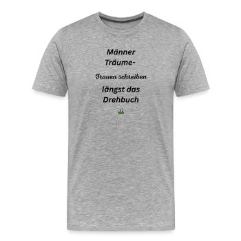 Les rêves des hommes - T-shirt bio Premium Homme - gris chiné - Devant - Damien (186cm)