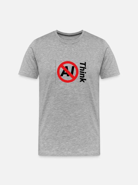 Minimalistische verbotene Textillustration - Männer Premium Bio T-Shirt - Grau meliert