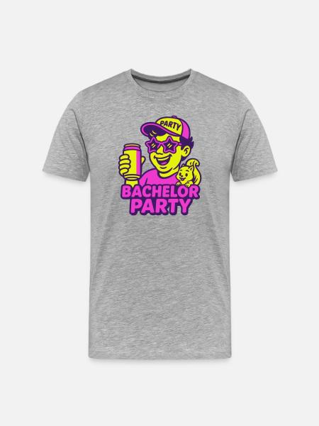 Bachelor Party - Männer Premium Bio T-Shirt - Grau meliert