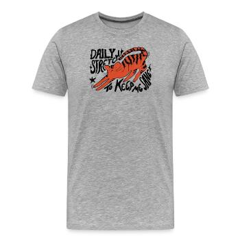 DAILY STRETCH TO KEEP ME SANE - Men's Premium Organic T-Shirt - heather grey - Front - Damien (186cm)