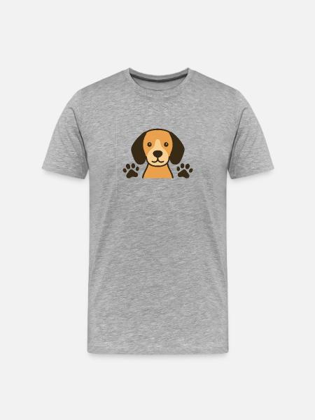 Dog with paws - Men's Premium Organic T-Shirt - heather grey