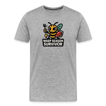 Survivant de la saison des guêpes - T-shirt bio Premium Homme - gris chiné - Devant - Damien (186cm)