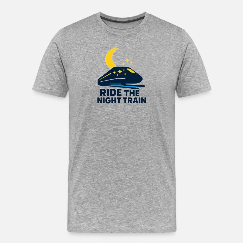 Ride the Night Train - Männer Premium Bio T-Shirt - Grau meliert