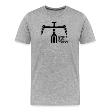 Schotter ist meine Therapie - Männer Premium Bio T-Shirt - Grau meliert - Vorne - Damien (186cm)