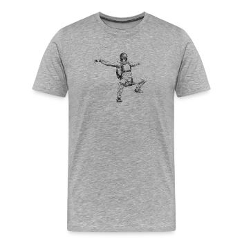 Skydiver - Männer Premium Bio T-Shirt - Grau meliert - Vorne - Damien (186cm)