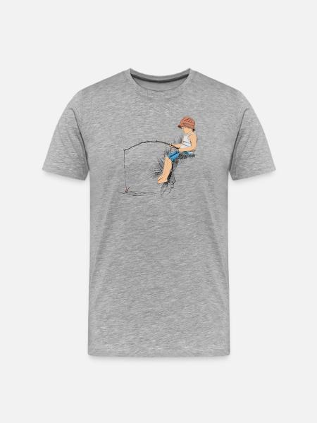 Angler - Men's Premium Organic T-Shirt - heather grey