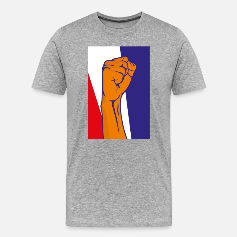 Kampfgeist Faust Illustration - Männer Premium Bio T-Shirt - Grau meliert