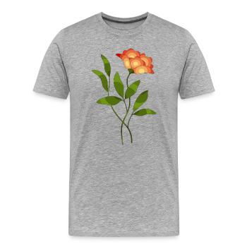 Floral illustration with contrasting shades - Men's Premium Organic T-Shirt - heather grey - Front - Damien (186cm)
