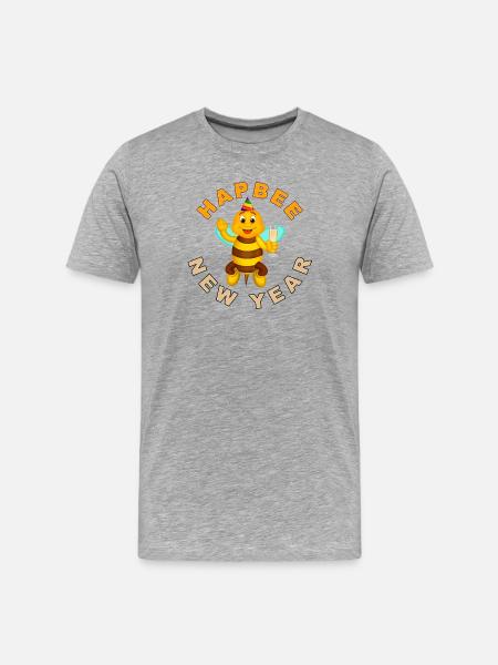 HAPBEE New Year with text 2 - Men's Premium Organic T-Shirt - heather grey
