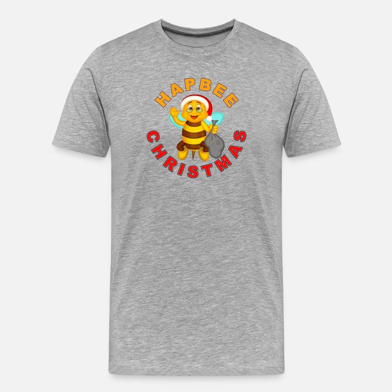 HAPBEE Weihnachten mit Text - Männer Premium Bio T-Shirt - Grau meliert