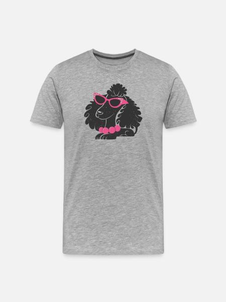 Drôle de caniche - T-shirt bio Premium Homme - gris chiné