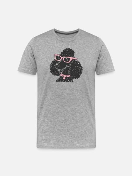 Funny Poodle - Men's Premium Organic T-Shirt - heather grey
