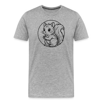 Écureuil - T-shirt bio Premium Homme - gris chiné - Devant - Damien (186cm)