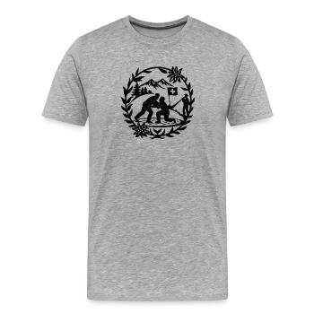 Schwingfest_2_Black - Men's Premium Organic T-Shirt - heather grey - Front - Damien (186cm)