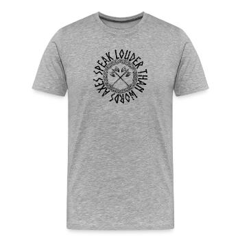 Les haches vikings parlent plus fort que les mots - T-shirt bio Premium Homme - gris chiné - Devant - Damien (186cm)