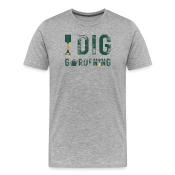 Garden Friend Dog Motif - Men's Premium Organic T-Shirt - heather grey - Front - Damien (186cm)