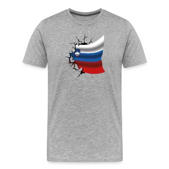 Flag of Slovenia - Slovenia - Flag Broken Desi - Men's Premium Organic T-Shirt - heather grey - Front - Damien (186cm)