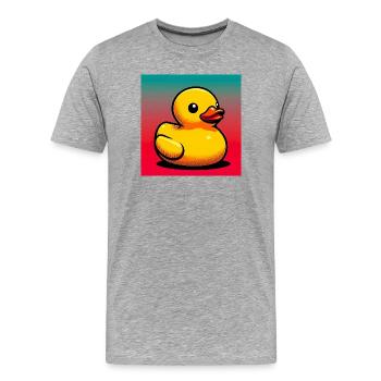 Ente Ente Ente Ente Ente - Männer Premium Bio T-Shirt - Grau meliert - Vorne - Damien (186cm)