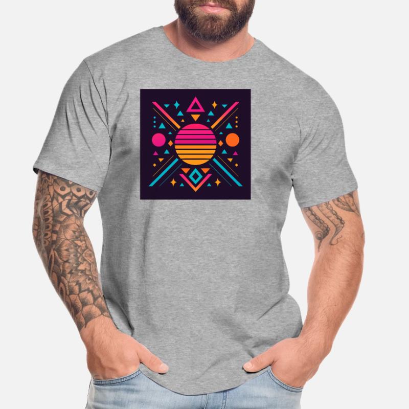Synthwave geometric pattern Men's Premium Organic T-Shirt