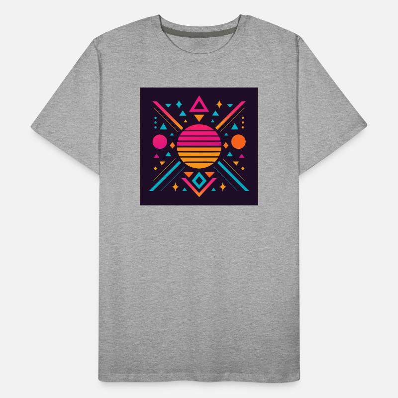 Synthwave geometric pattern Men's Premium Organic T-Shirt