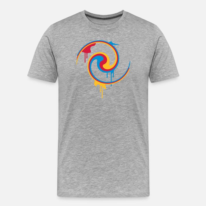 Bunte Farbspirale mit Graffiti-Stil - Männer Premium Bio T-Shirt - Grau meliert