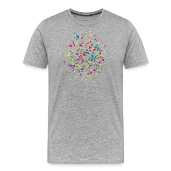Swirling colorful confetti - Men's Premium Organic T-Shirt - heather grey - Front - Damien (186cm)