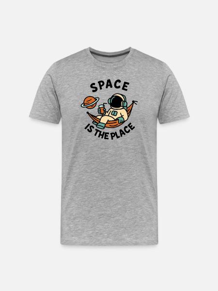 Space Explorer Astronaut Relaxing Design - Men's Premium Organic T-Shirt - heather grey