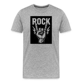 Rock on - Men's Premium Organic T-Shirt - heather grey - Front - Damien (186cm)
