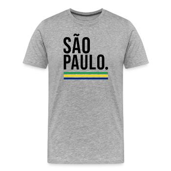 SÃO PAULO – Brazil Urban Colors - Männer Premium Bio T-Shirt - Grau meliert - Vorne - Damien (186cm)