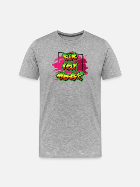 Graffiti Inspired Paint Sprayer Design, Dialect - Men's Premium Organic T-Shirt - heather grey