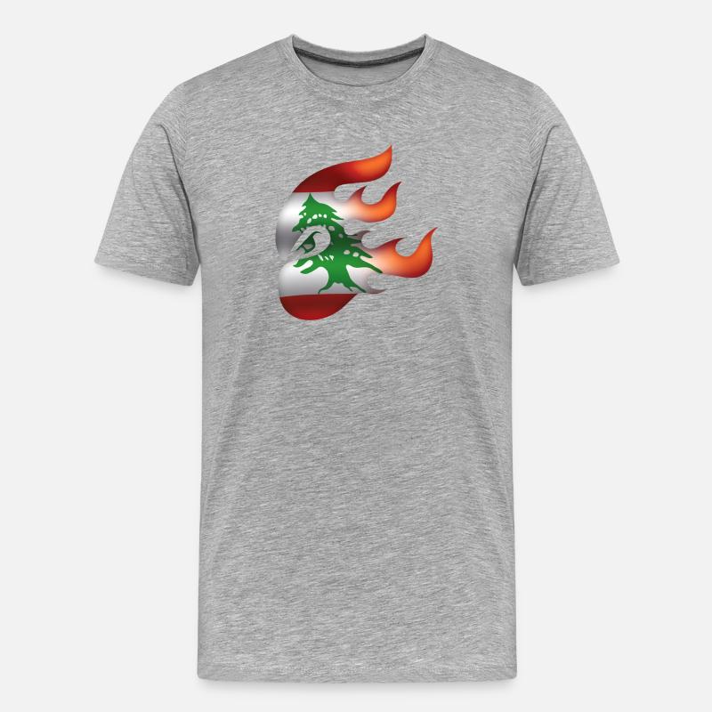 Flagge des Libanon - Libanon - Ninja - Männer Premium Bio T-Shirt - Grau meliert