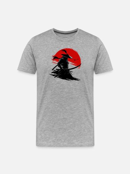 Swordsman Japan - Samurai - Men's Premium Organic T-Shirt - heather grey