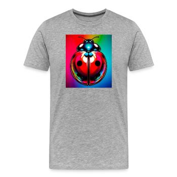 coccinelle - T-shirt bio Premium Homme - gris chiné - Devant - Damien (186cm)
