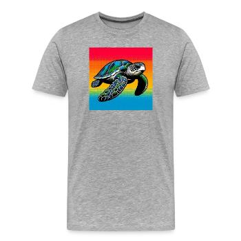 tortue - T-shirt bio Premium Homme - gris chiné - Devant - Damien (186cm)