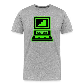 Computer Minimal Pop-Art - Männer Premium Bio T-Shirt - Grau meliert - Vorne - Damien (186cm)