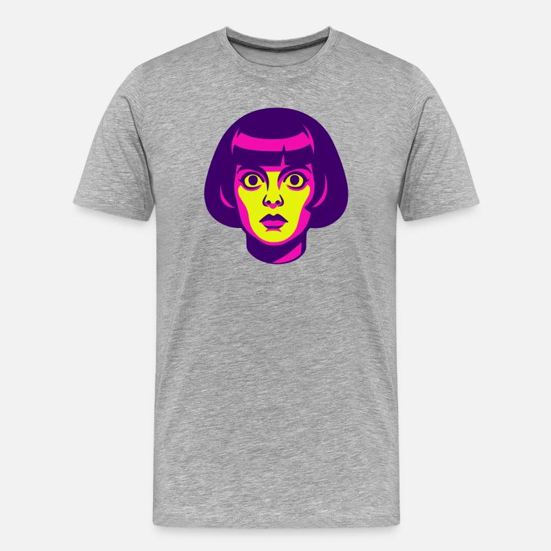 Hypno Beauty 60s - Männer Premium Bio T-Shirt - Grau meliert