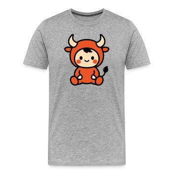 Mignon Astro Taureau - T-shirt bio Premium Homme - gris chiné - Devant - Damien (186cm)