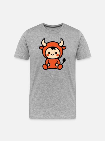 Mignon Astro Taureau - T-shirt bio Premium Homme - gris chiné