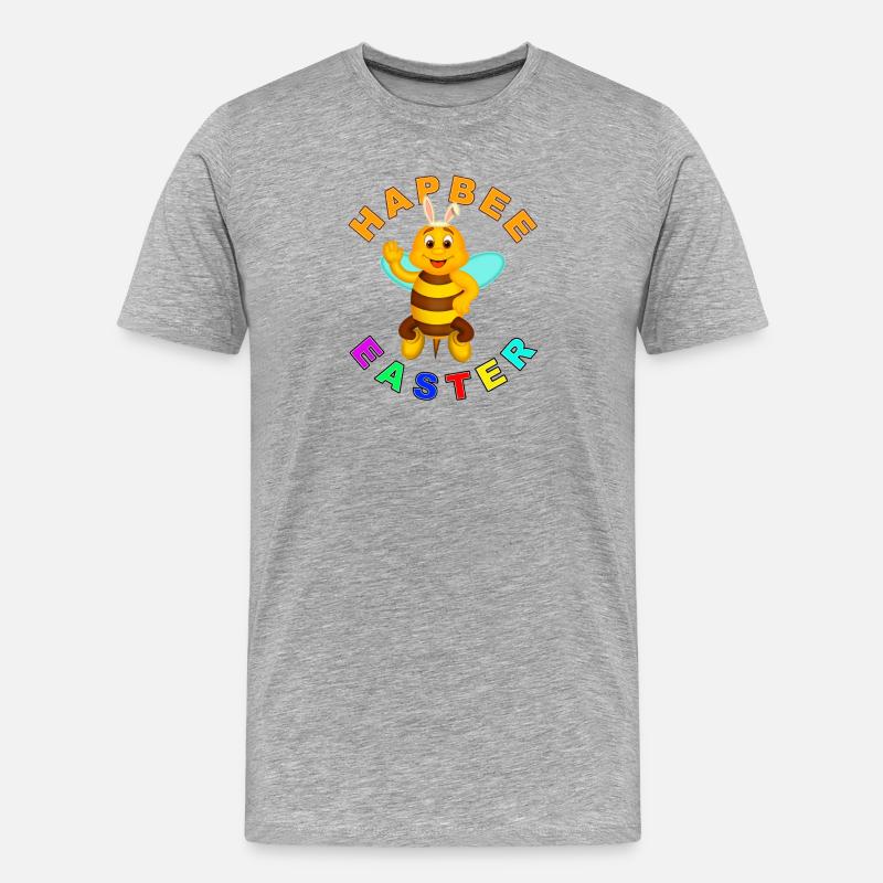 HAPBEE Ostern mit Text - Männer Premium Bio T-Shirt - Grau meliert