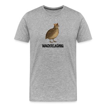Imprimé râle des genêts - T-shirt bio Premium Homme - gris chiné - Devant - Damien (186cm)