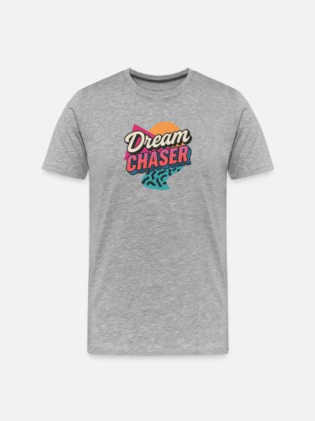 Retro 80s Inspired Dream Chaser Design - Men's Premium Organic T-Shirt - heather grey