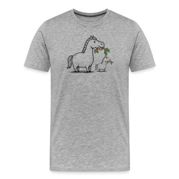 Laughing Horse - Men's Premium Organic T-Shirt - heather grey - Front - Damien (186cm)